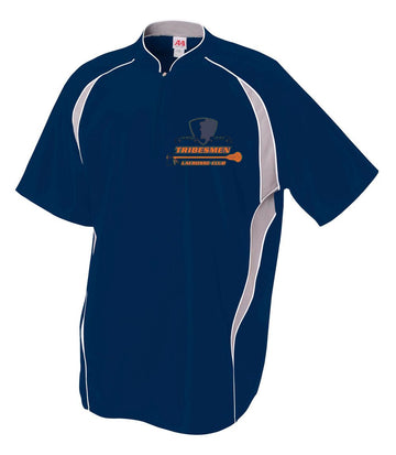 Tribesmen 1/4 zip Short Sleeve Jacket | Navy with white accent