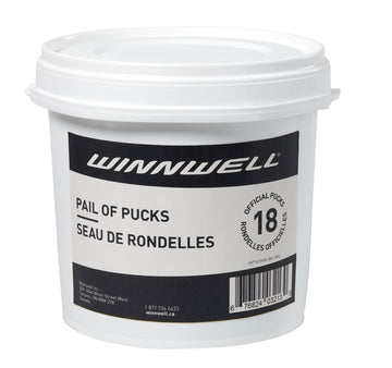 PAIL OF 18 PUCKS