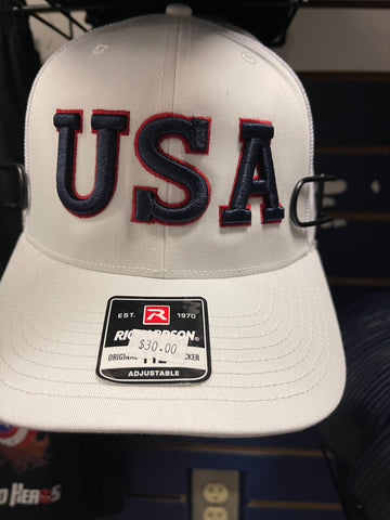 Richardson USA Embroidered White Hat