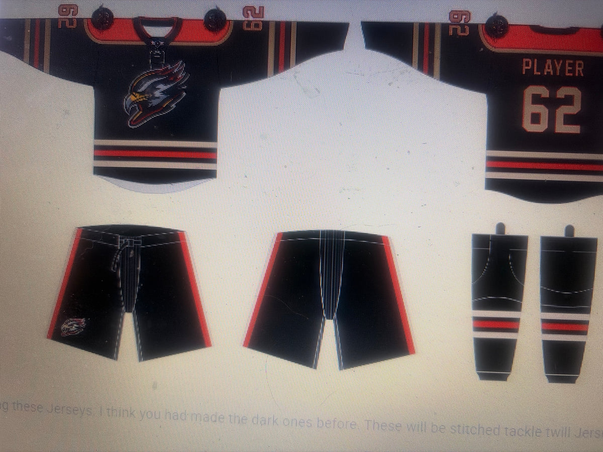 Nighthawks stitched game jerseys and socks set Black