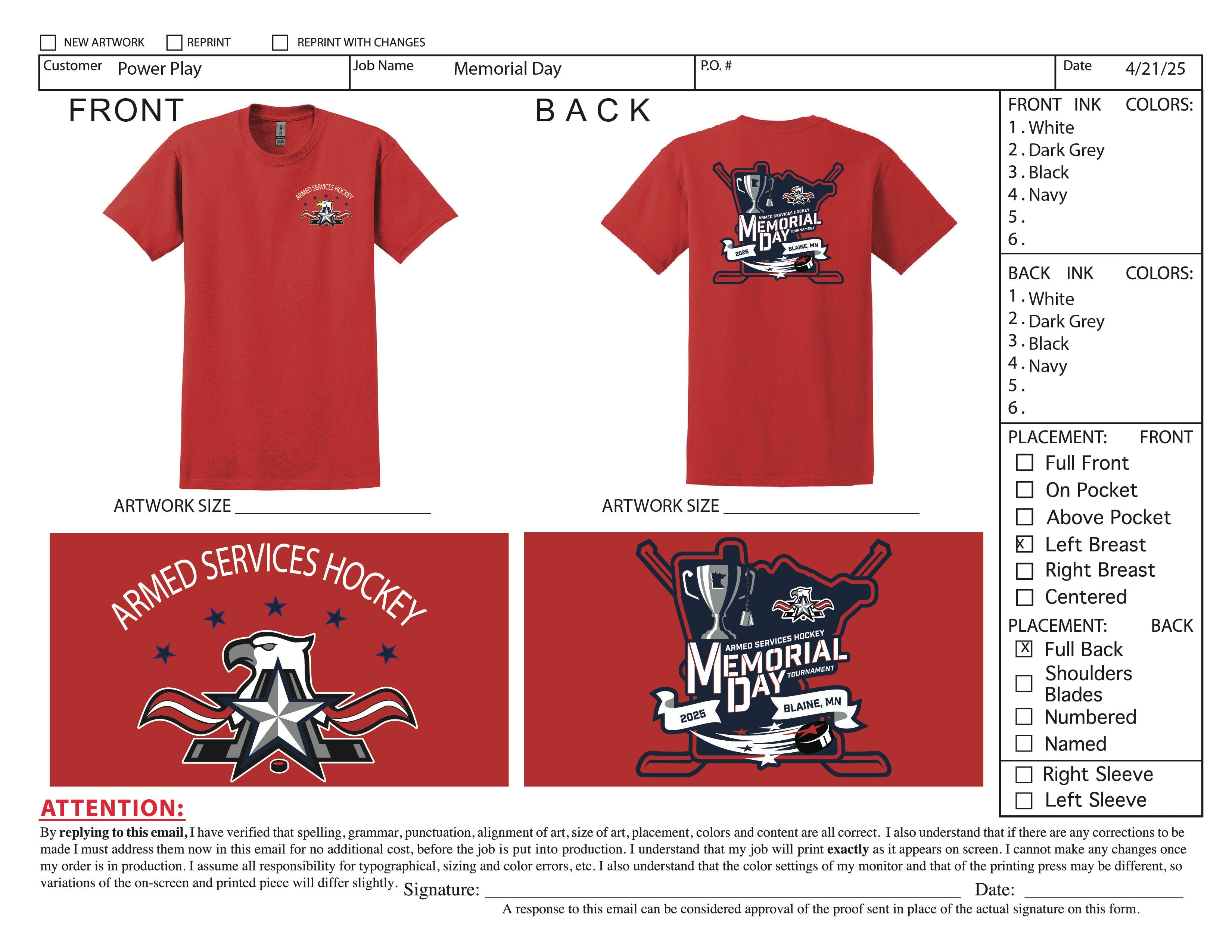ASH T-shirts Memorial Day