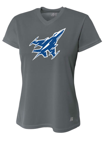 Top Gun WOMEN'S SHORT SLEEVE V-NECK BIRDS EYE MESH TEE